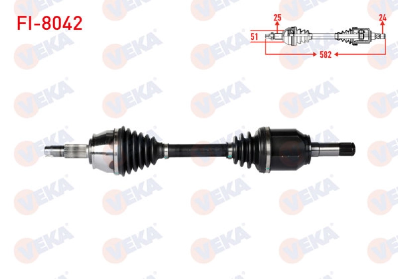 #UZ00087 - Veka FI Fı-8042 Aks Komple &Ouml;n Sol Fiorino 1.3