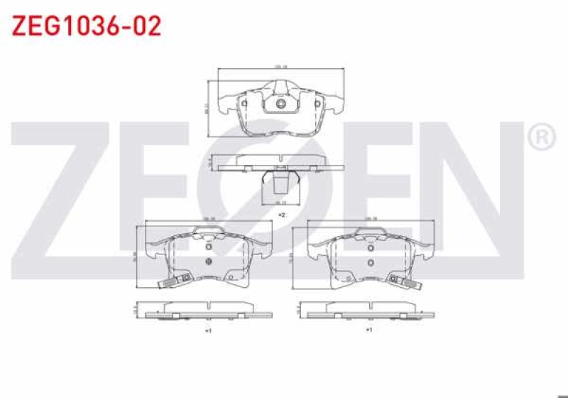 #UZ00316 - ZEGEN ZEG1036-02 | Fren Balata &Ouml;n Ikazlı Astra H 1.3 CDTI Zafira B 1.6