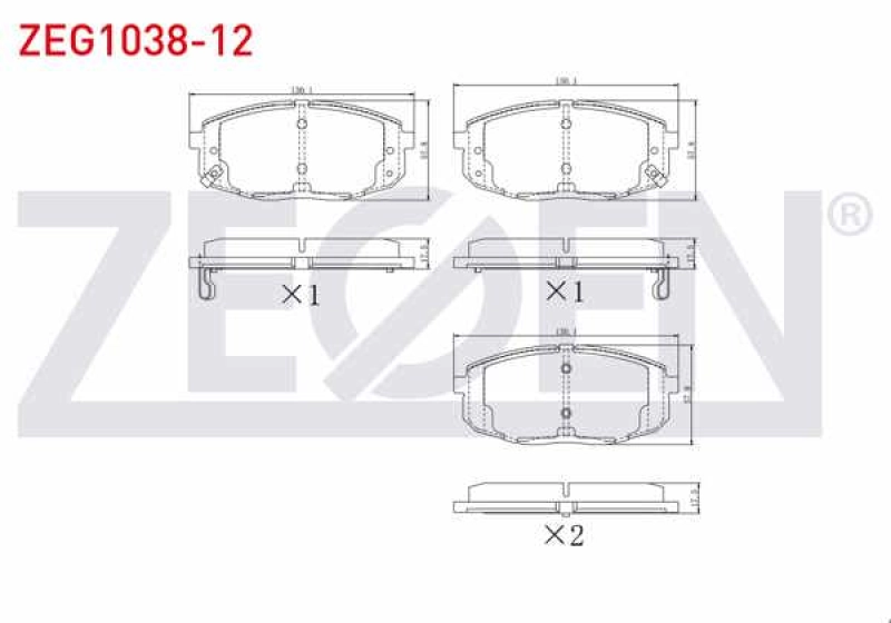 #UZ00320 - ZEGEN ZEG1038-12 | Fren Balata &Ouml;n Ikazlı Hyundai i30 1.6İ i30 1.6