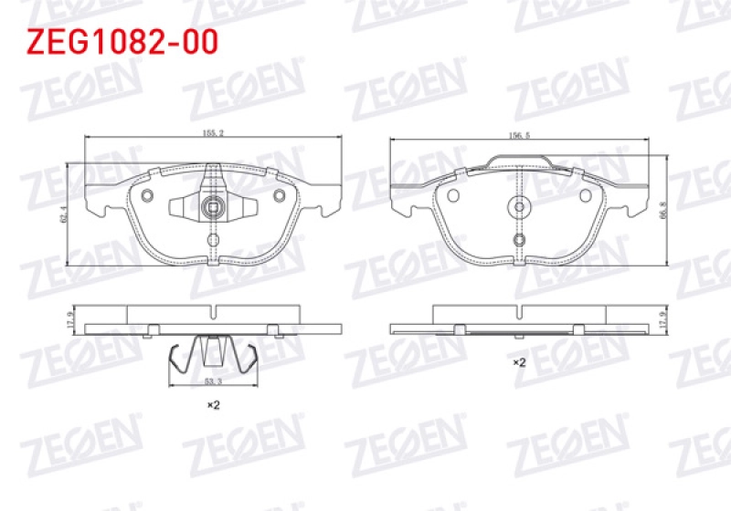 #UZ00409 - ZEGEN ZEG1082-00 | Fren Balata &Ouml;n Ford Focus II 1.6İ 2004-2011 / Focus