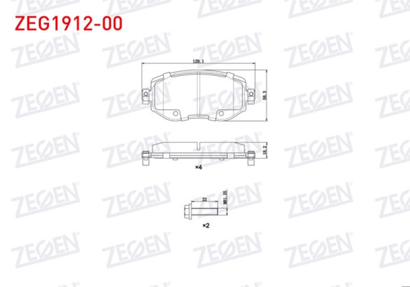 #UZ00301 - ZEGEN ZEG1912-00 | Fren Balata &Ouml;n Ikazlı Renault Megane IV (B9a / M_)