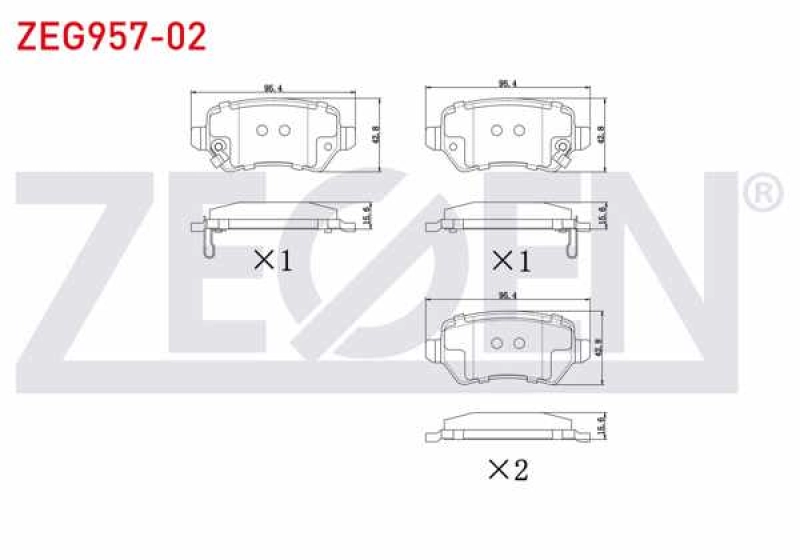 #UZ00304 - ZEGEN ZEG957-02 | Fren Balata Arka Ikazlı Opel Astra H 1.3 CDTI