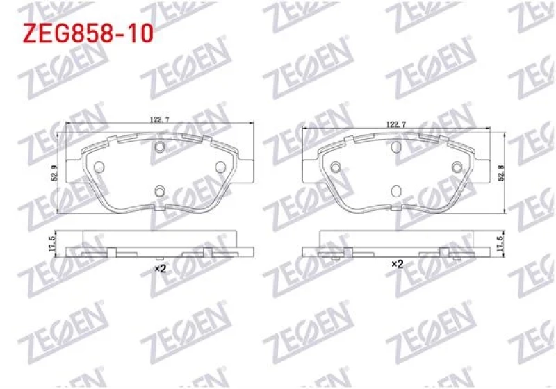 #UZ00495 - ZEGEN ZEG858-10 | Fren Balata &Ouml;n Fiat Doblo 1.3 Mjt 2001-2010 / Linea