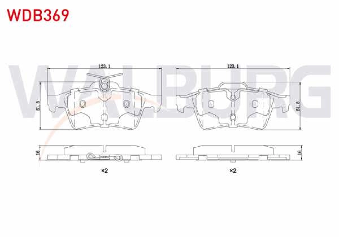 #181 - WALBURG WDB369 Fren Balata Arka Vectra C 1.6 16V-1.9 CDTI-2.0 Dtı 20