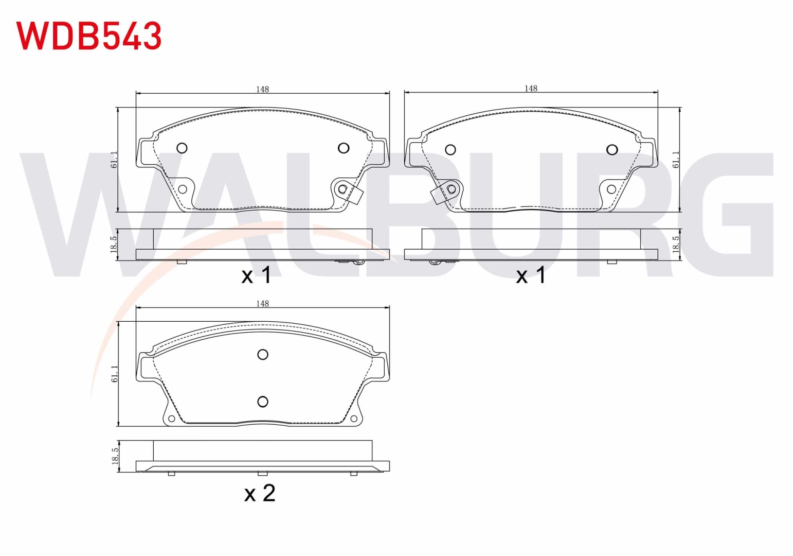 #62 - Walburg WDB543 Opel Astra J, Mokka, Zafira C, Chevrolet Fren Balata