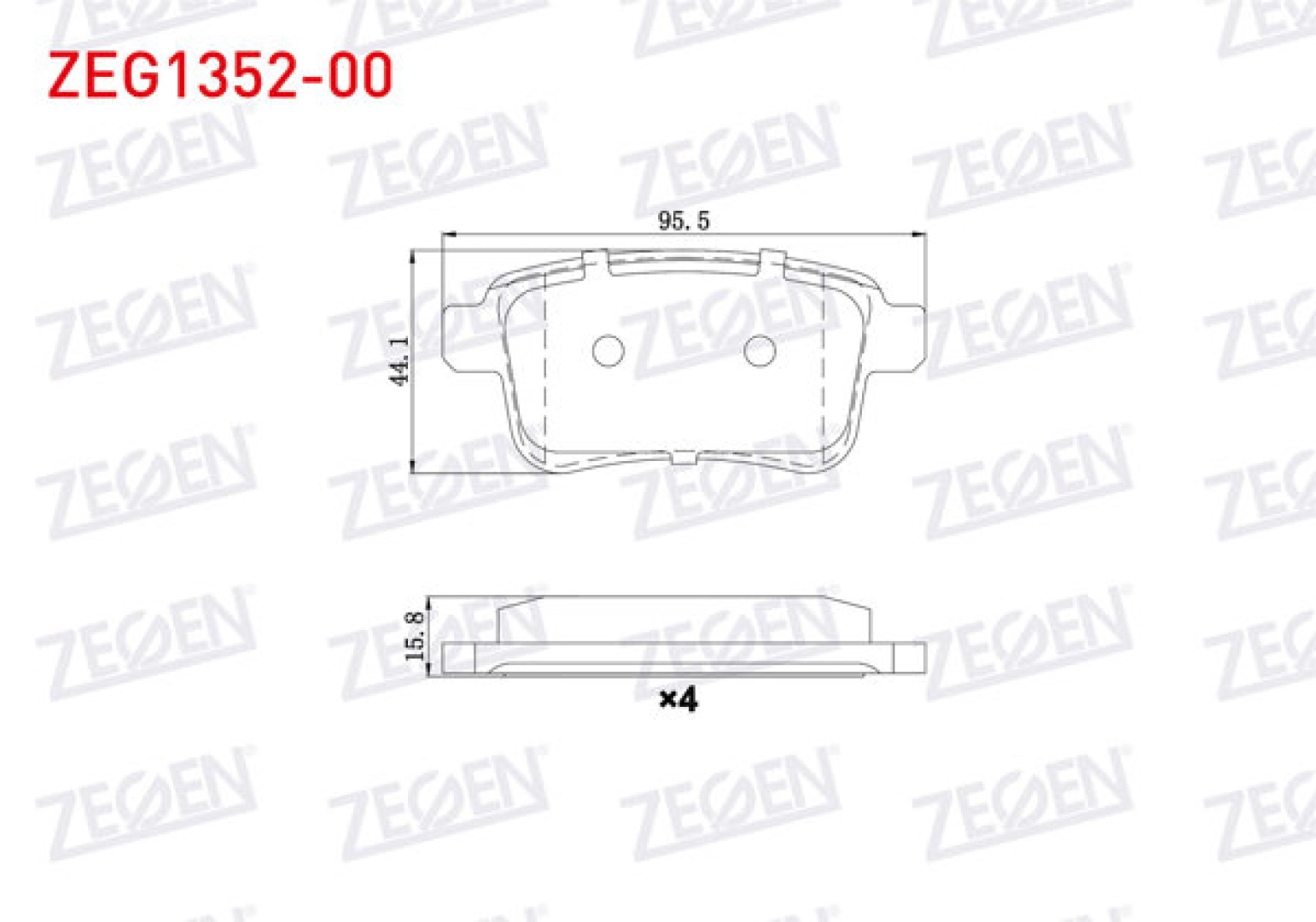 #106 - ZEGEN ZEG1352-00 Fren Balata Arka Renault Kangoo 1.5 DCI 2