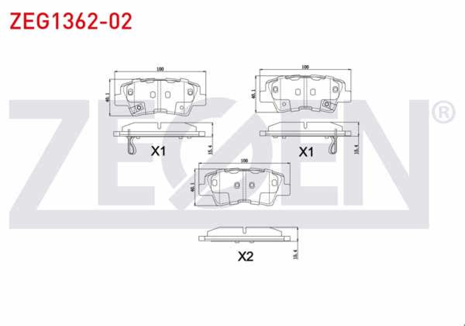 #34 - ZEGEN ZEG1362-02 | Fren Balata Arka Ikazlı Hyundai Elantra 1.6 D-Cvvt