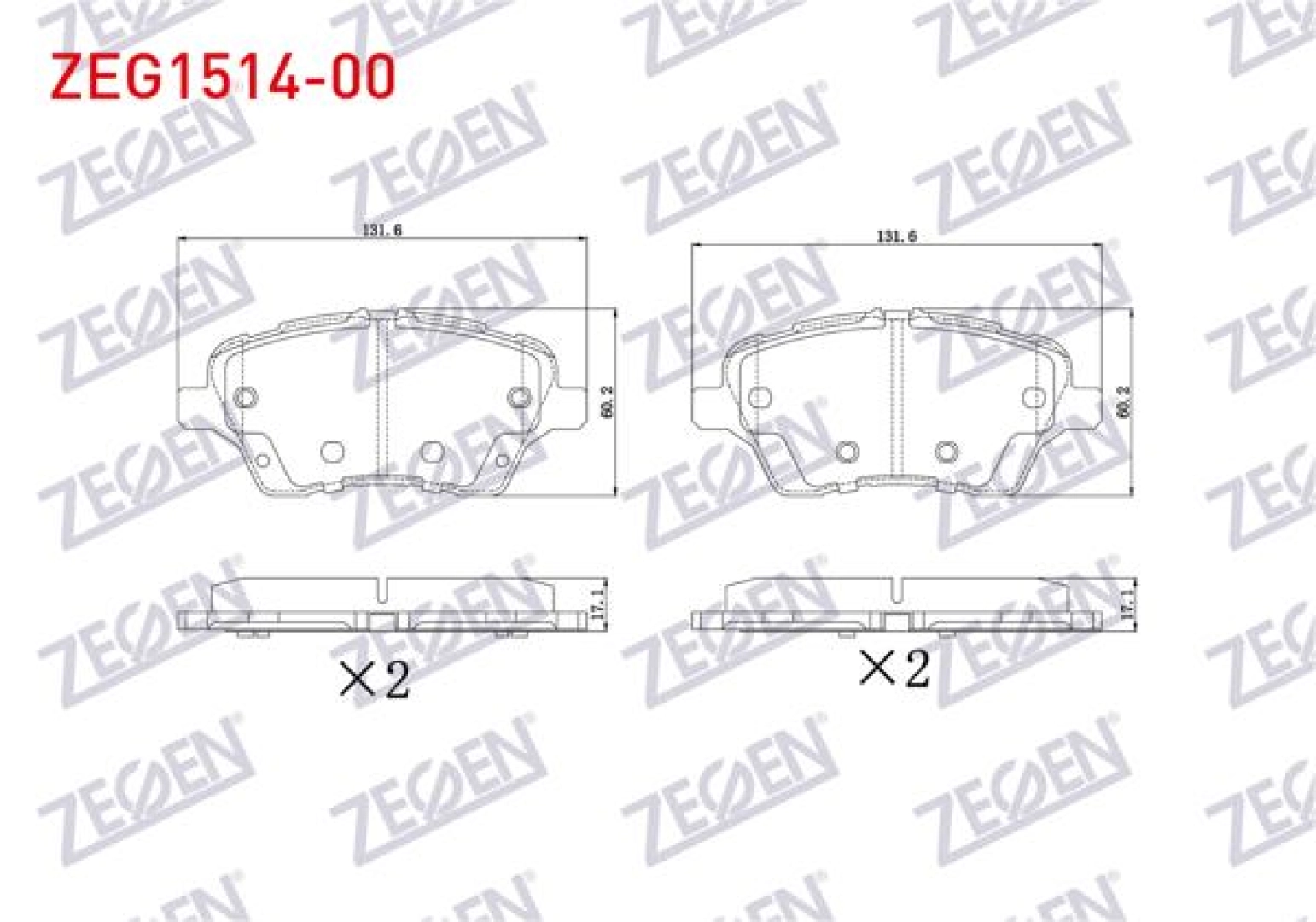 #124 - ZEGEN ZEG1514-00 | Fren Balata &Ouml;n Ford Tourneo Courıer 1.5 TDCI 2014-
