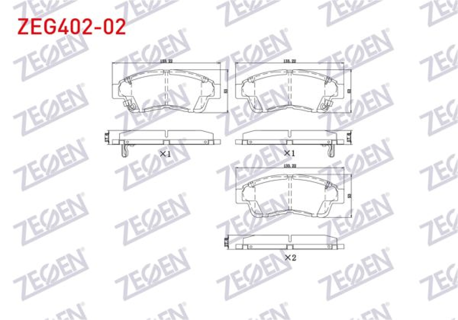 #86 - ZEGEN ZEG402-02 | Fren Balata &Ouml;n Ikazlı Tel Delikli Toyota Corolla1.3İ