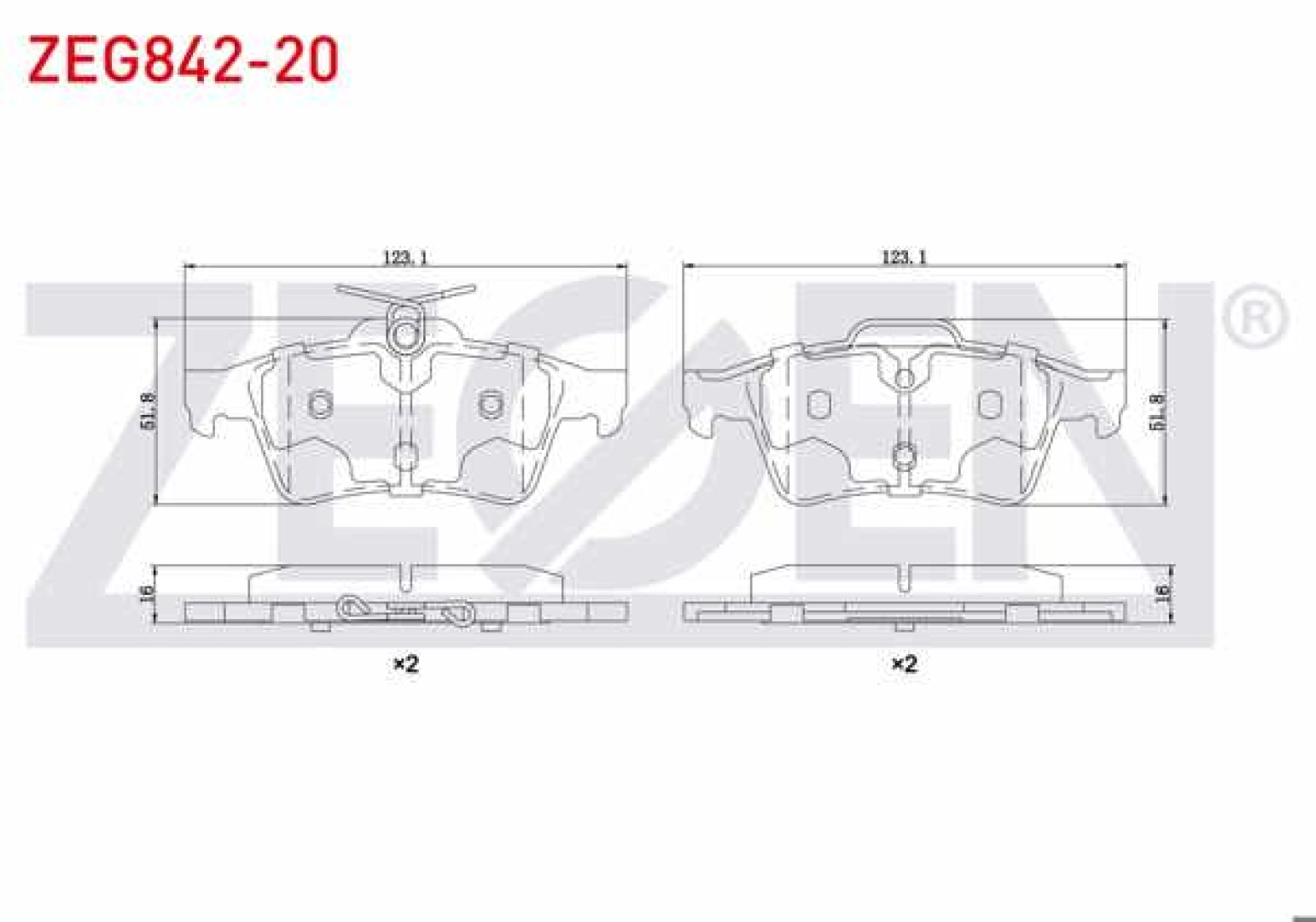 #179 - ZEGEN ZEG842-20 | Fren Balata Arka Vectra C 1.6 16V-1.9 CDTI-2.0 Dtı 2
