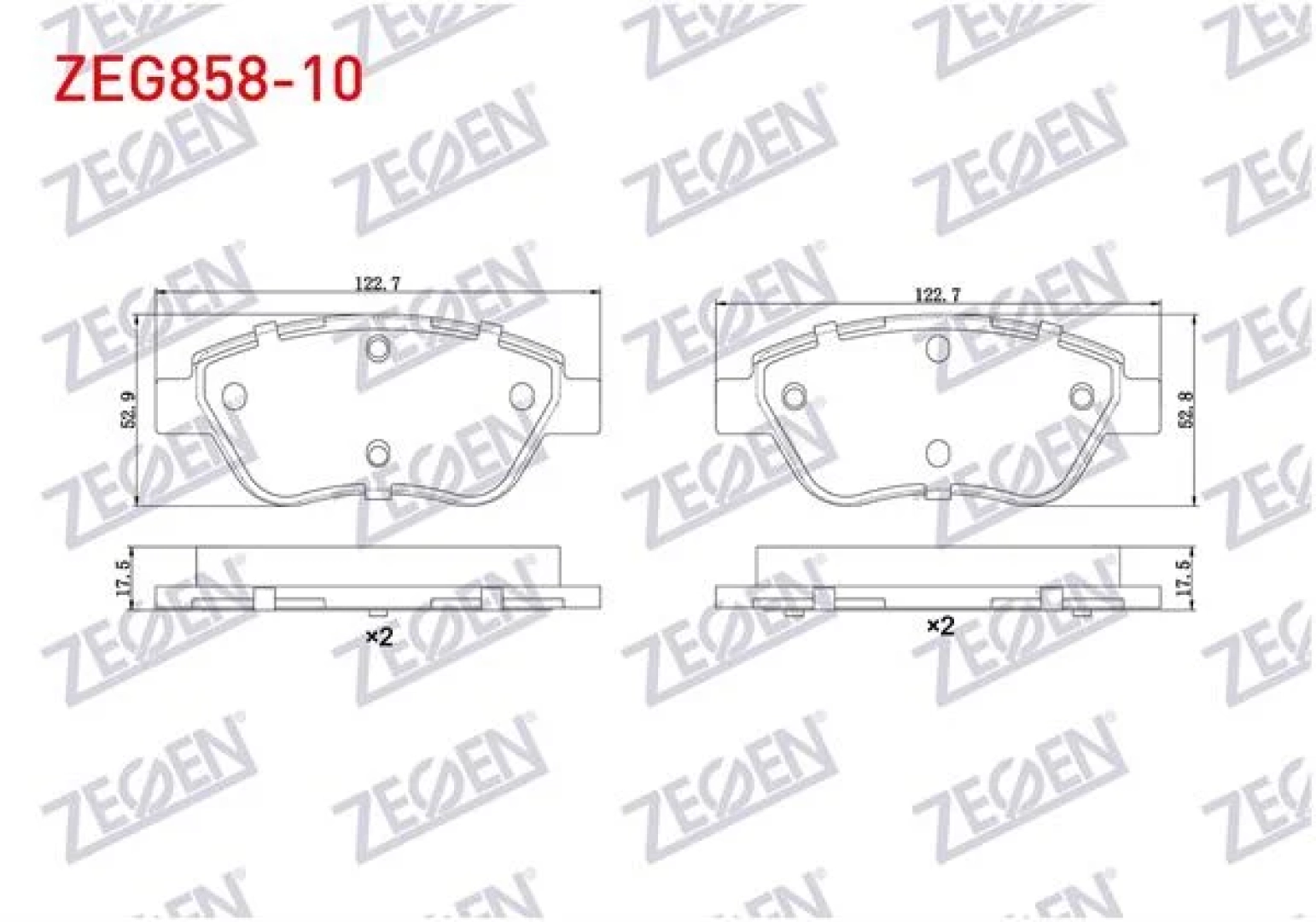 #209 - ZEGEN ZEG858-10 | Fren Balata &Ouml;n Fiat Doblo 1.3 Mjt 2001-2010 / Linea