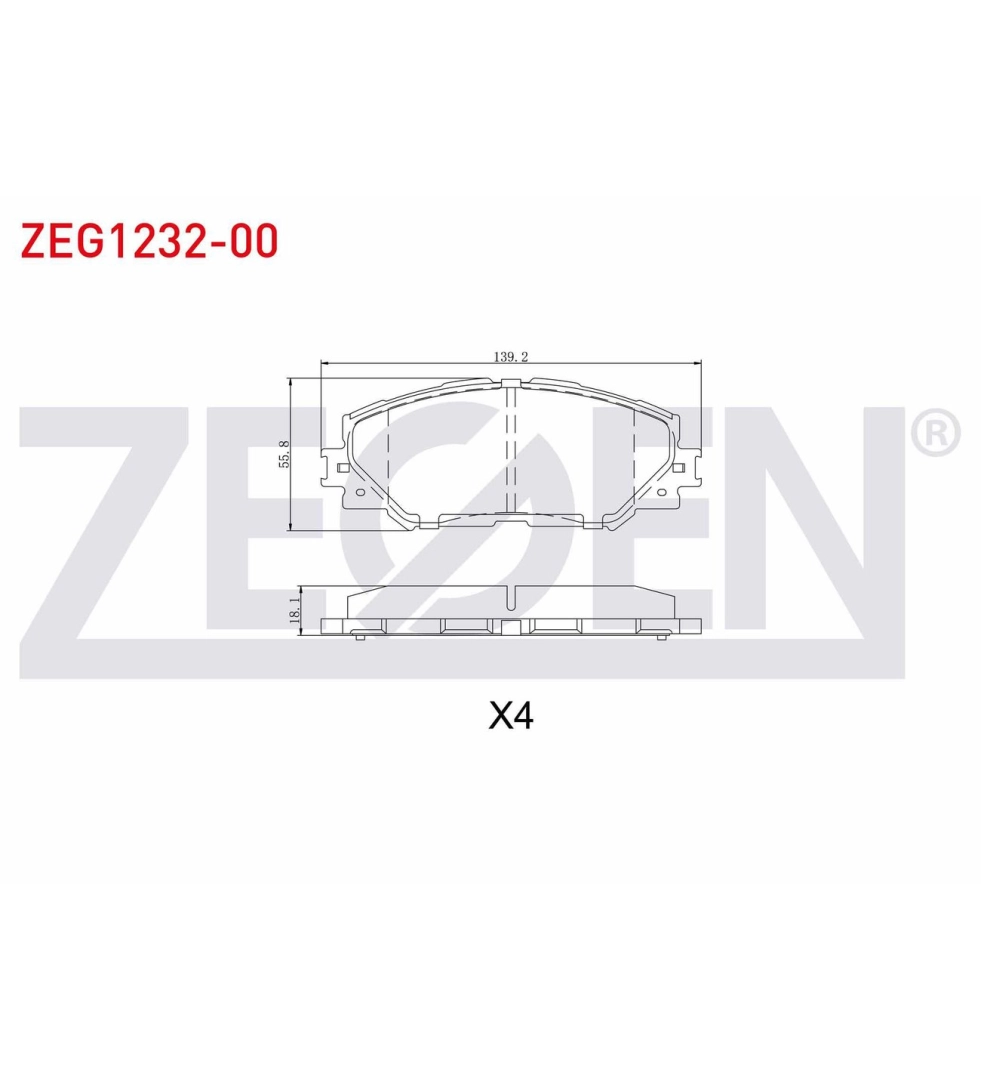 #93 - ZEGEN ZEG1232-00 | Fren Balata &Ouml;n Toyota Corolla (E15_) 1.6 Vvt-I 2007